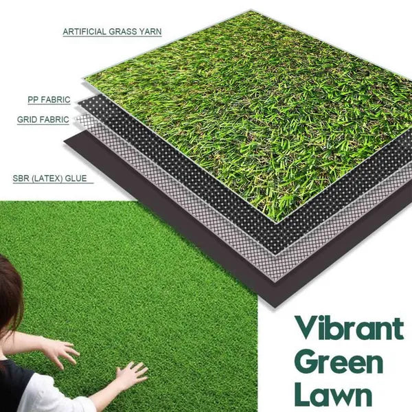 6.5ft X 15ft Artificial Turf 0,8' Mat avec trous de drainage. Faux gazon avec du caoutchouc