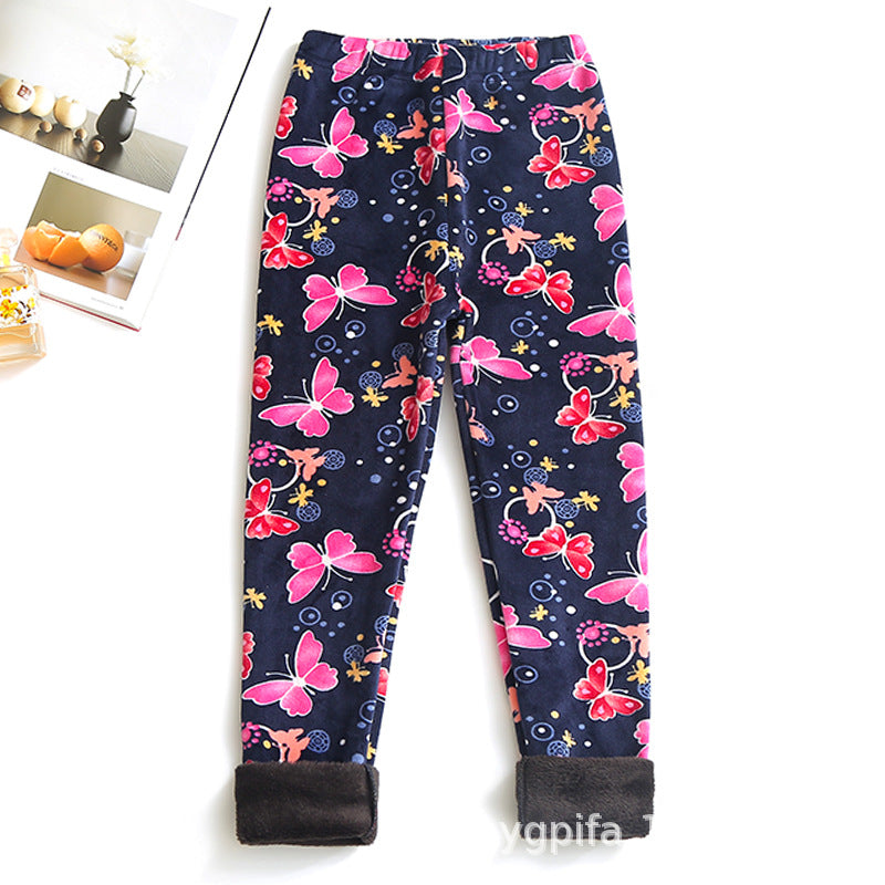 Enfants Pantalon chaud taille mince imprimé Pantalons pour enfants plus âgés