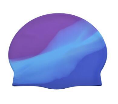 Silicone Cap de natation Gradient Blocage de couleur Imperméable Impression