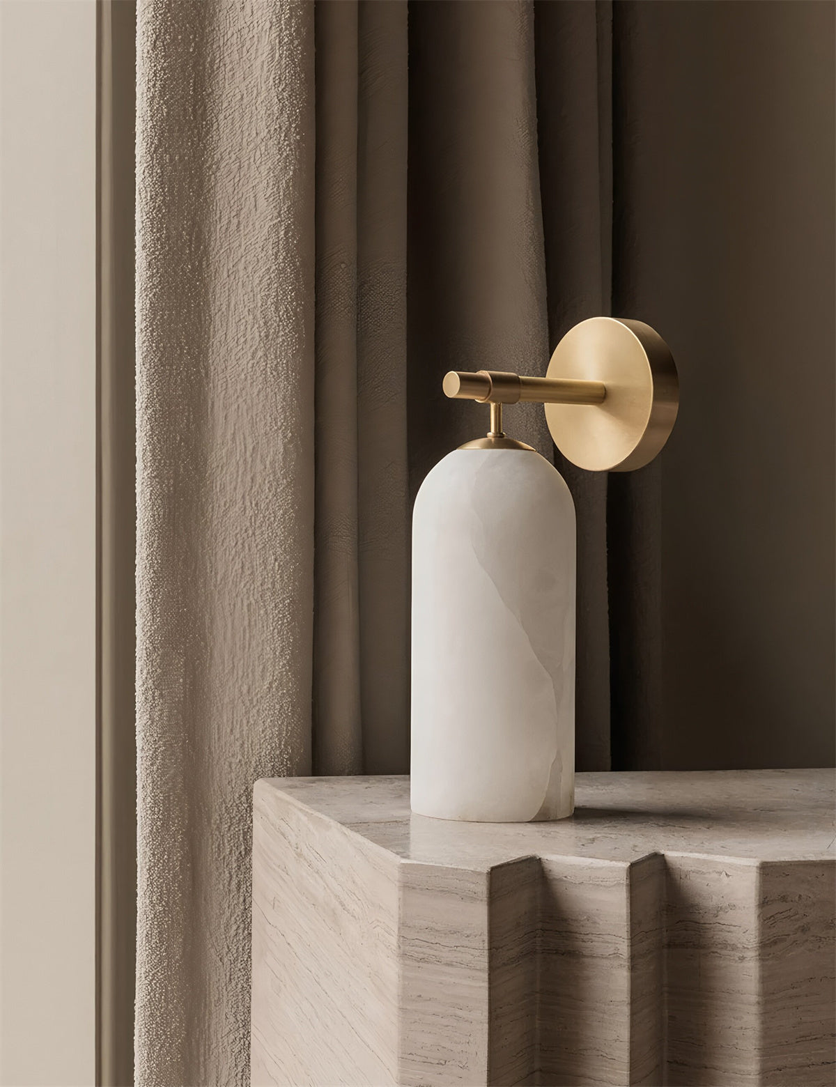 Lampe murale en cuivre de marbre simple En Espagne