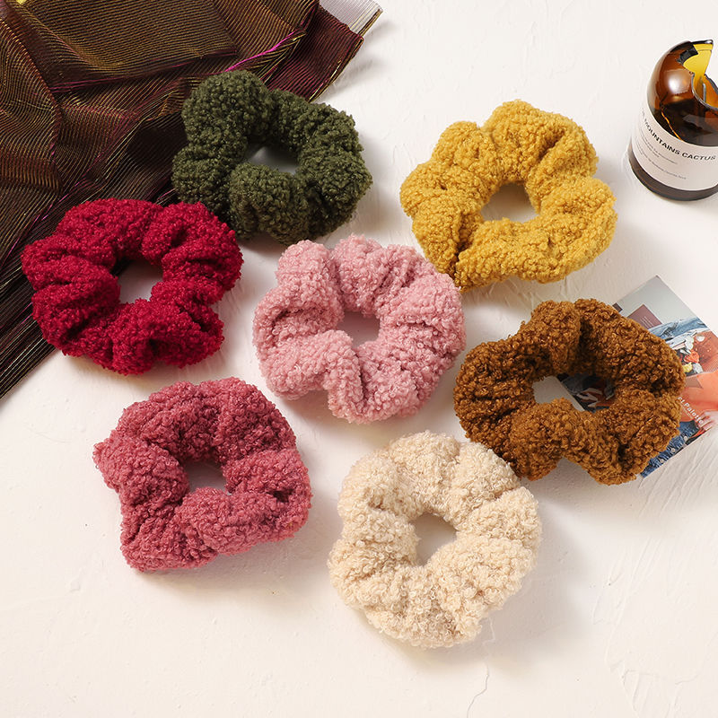 Autumn And Winter Plush Large Intestine Hair Ring Internet Celebrity Lamb Hair Ring Coréen