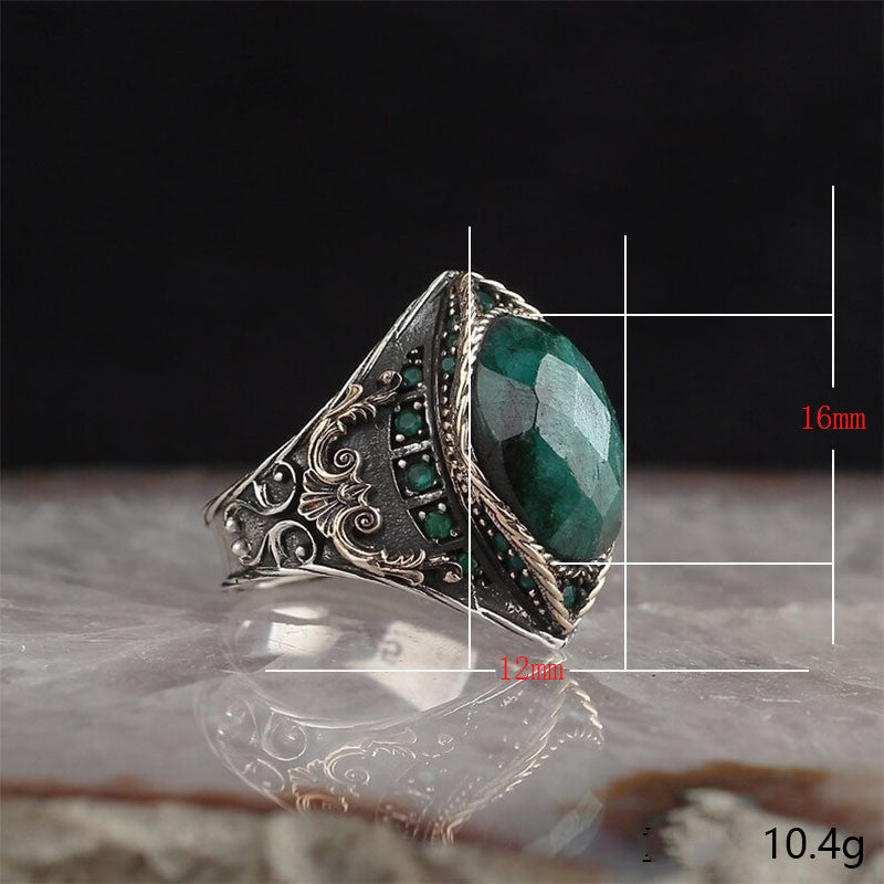 Inlaid Sea Blue Zircon Anneau de mode européen et américain