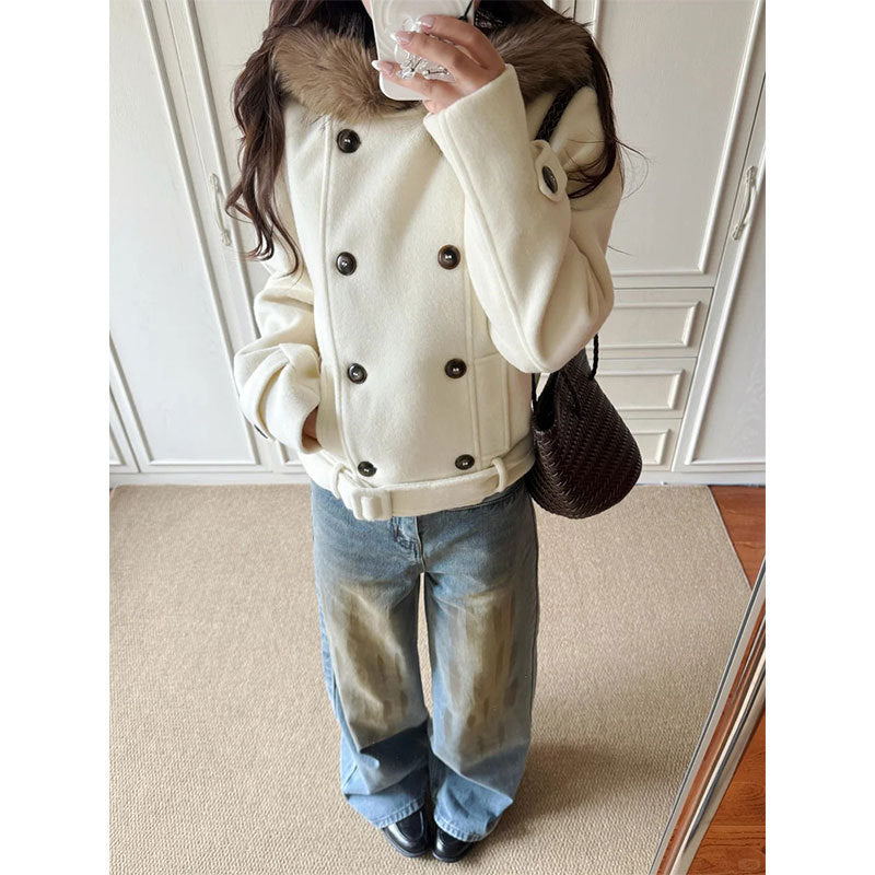 Manteau à deux seins de style français pour femmes