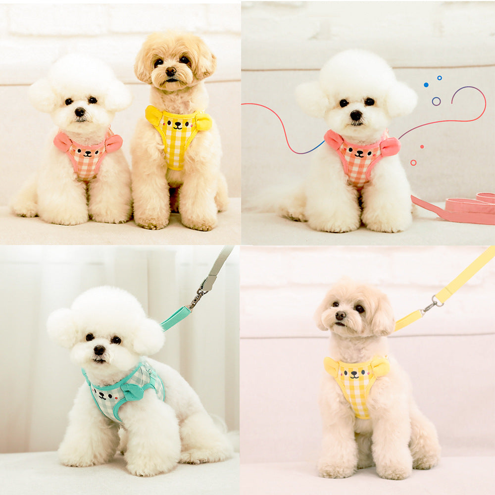 Vest-style dog chain harness walking leash