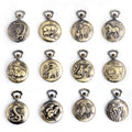 Montre de poche rétro de bronze Vintage Zodiac Quartz