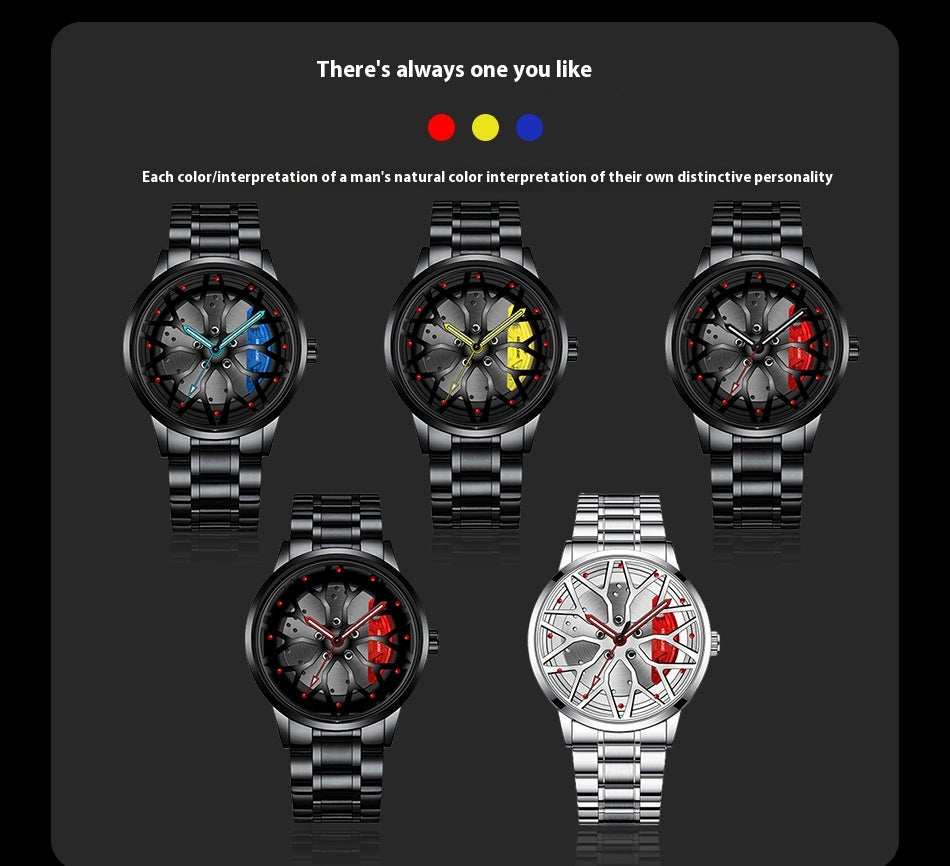 Homme Mode Tendance étrier de roue haute qualité étanche Quartz montre
