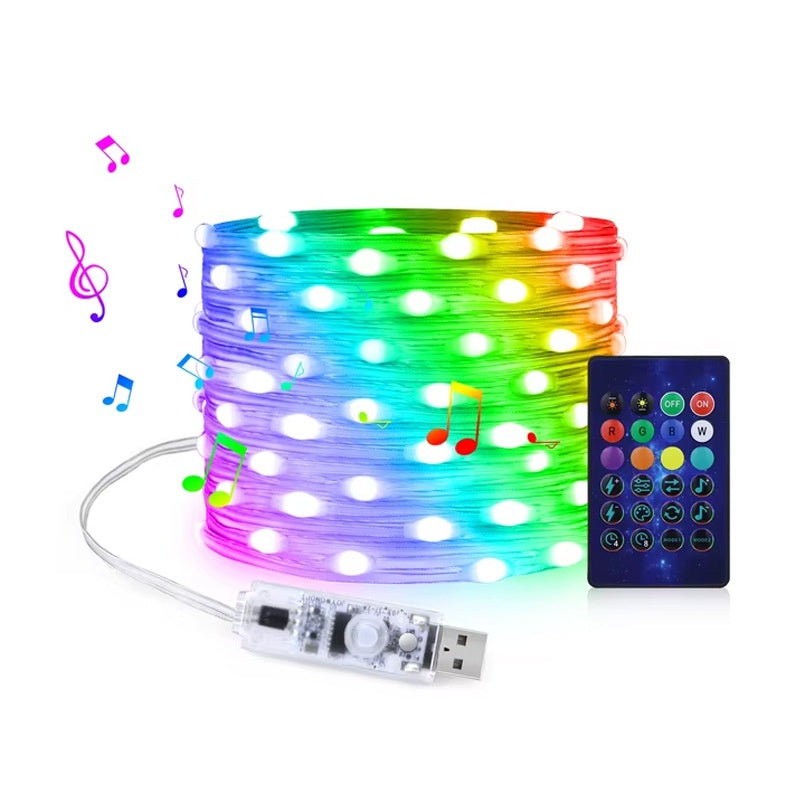 5v Corde de fil en caoutchouc USB Bluetooth arbre de Noël Ambiance Light