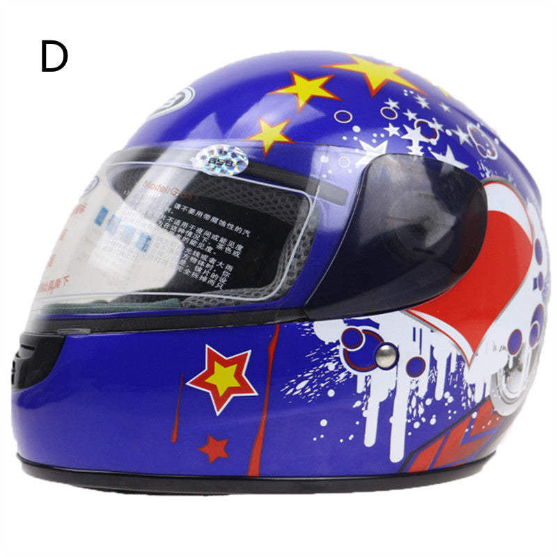 Casque kart enfants tête de moto