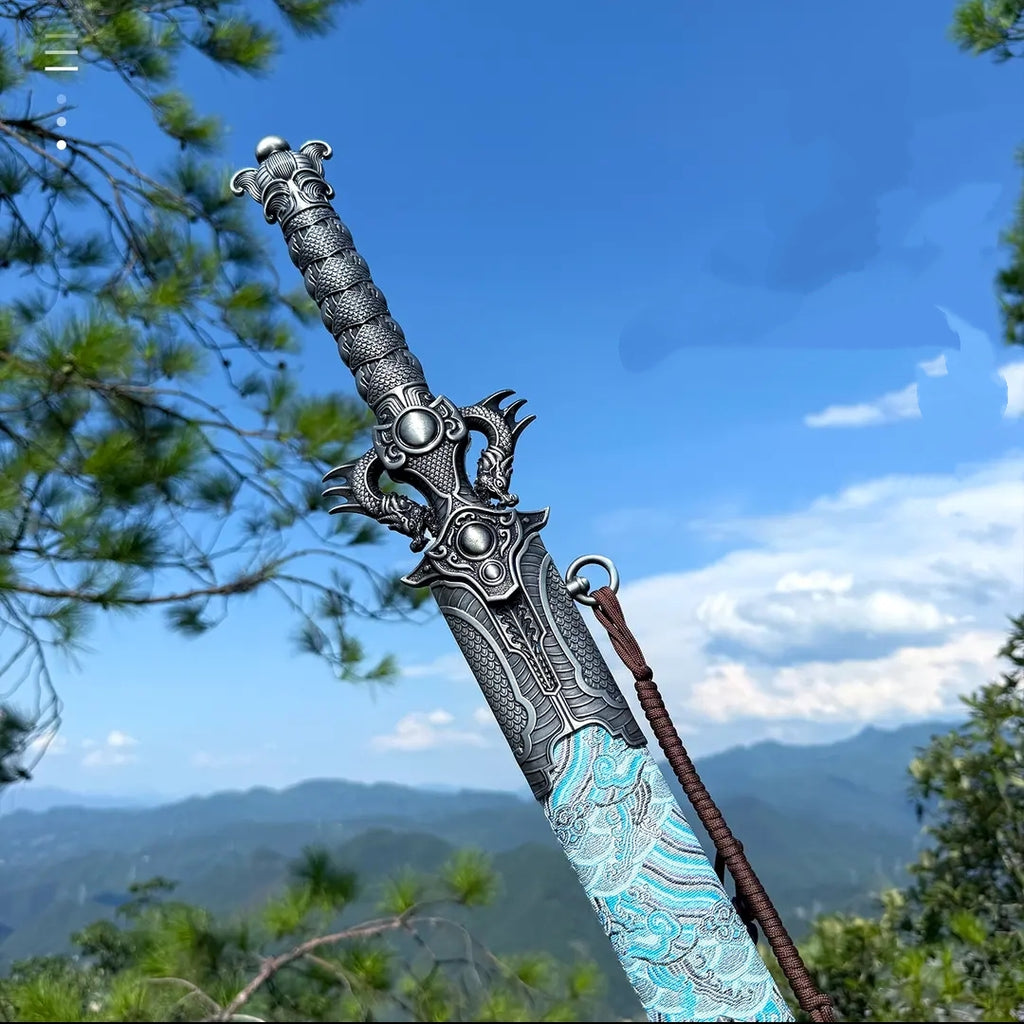 Blue Xingyuan Sword de Longquan City Une pièce haute en acier au manganèse Collecteable Cold Wea