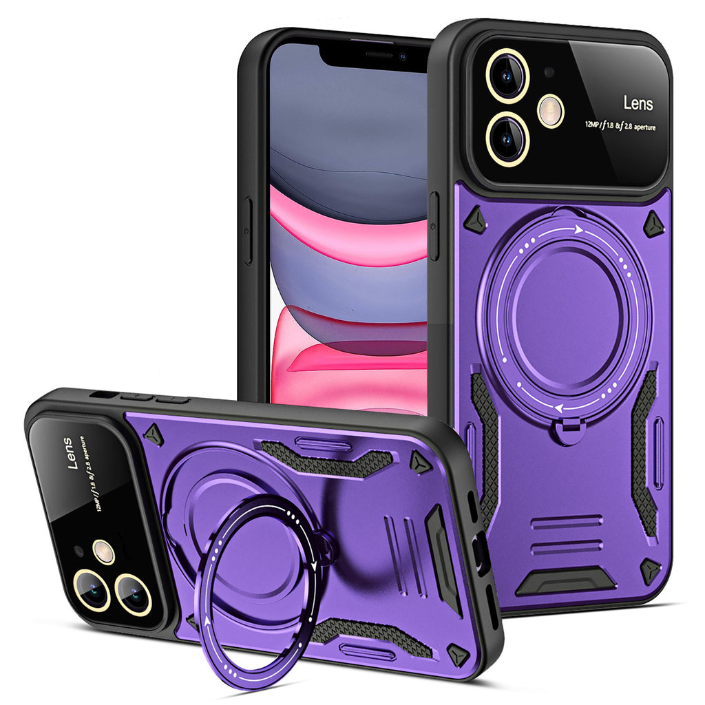 U-bouclier Grande fenêtre Magnetic Bracket Phone Case Advanced Sense Protection Cover