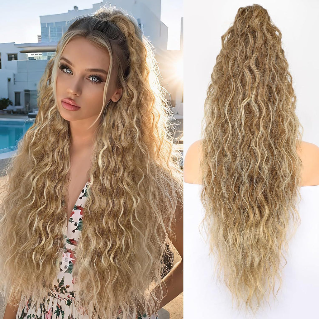 Grip Poneytail Fluffy Long Curly Cheval Tail Wig
