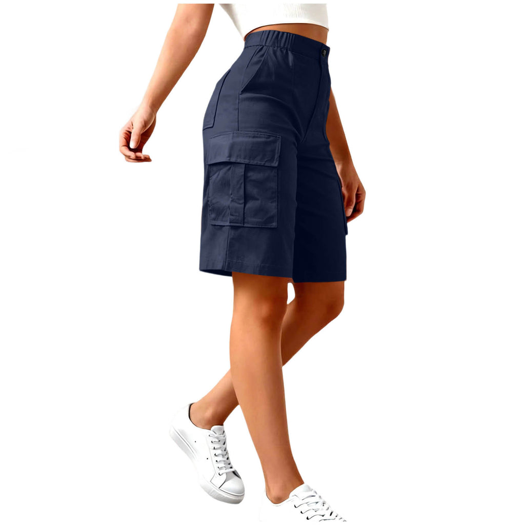 Shorts de fret haute taille pour femmes avec des poches multiples