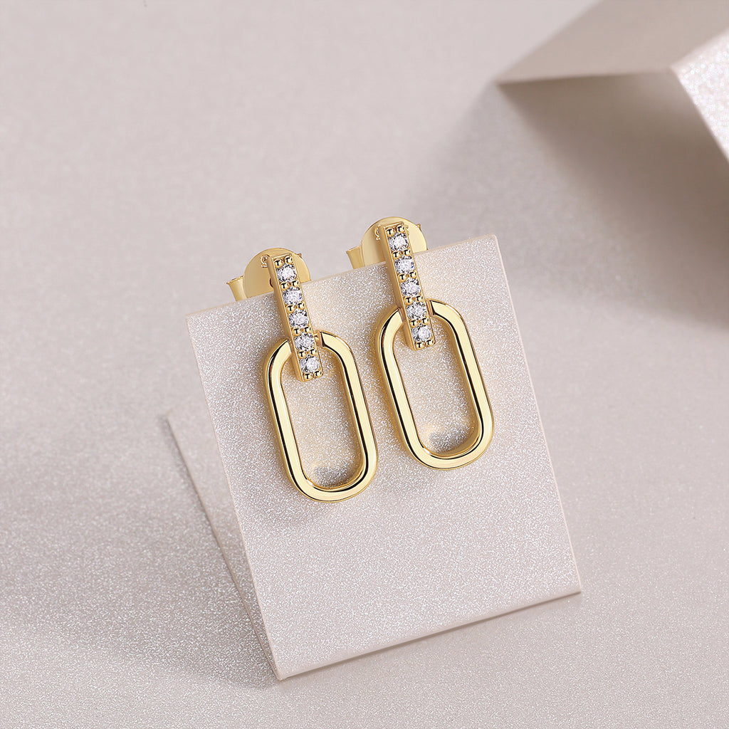 S925 Boucles d'oreilles en plaqué or sterling