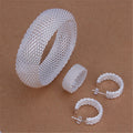 Rétro Exquisite Bracelet Boucle d'oreille Bague trois pièces