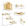 8PC Étagères murales pour chat Pet Table d'escalade murale avec Coussion Condo Scratching Po