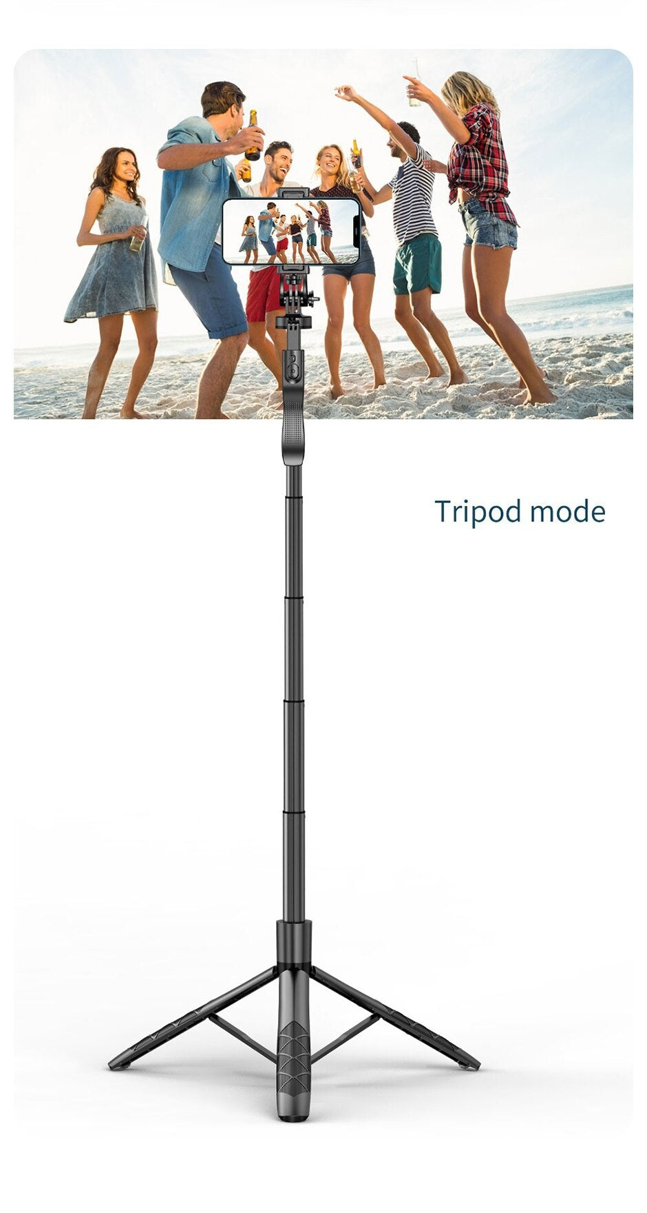 Selfie Stick Double Fill Light Bluetooth-compatible Stabilisateur à main Sol télescopique R