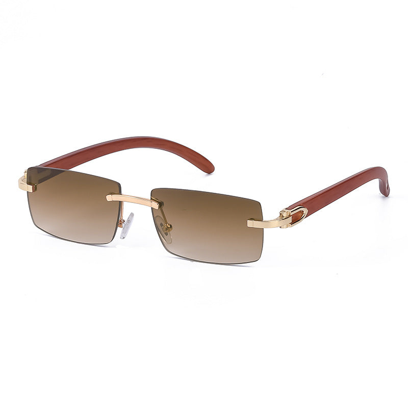 Lunettes de soleil de mode Lunettes de soleil homme ultra-claires sans cadre Marine Diamond Trimming Trend 75