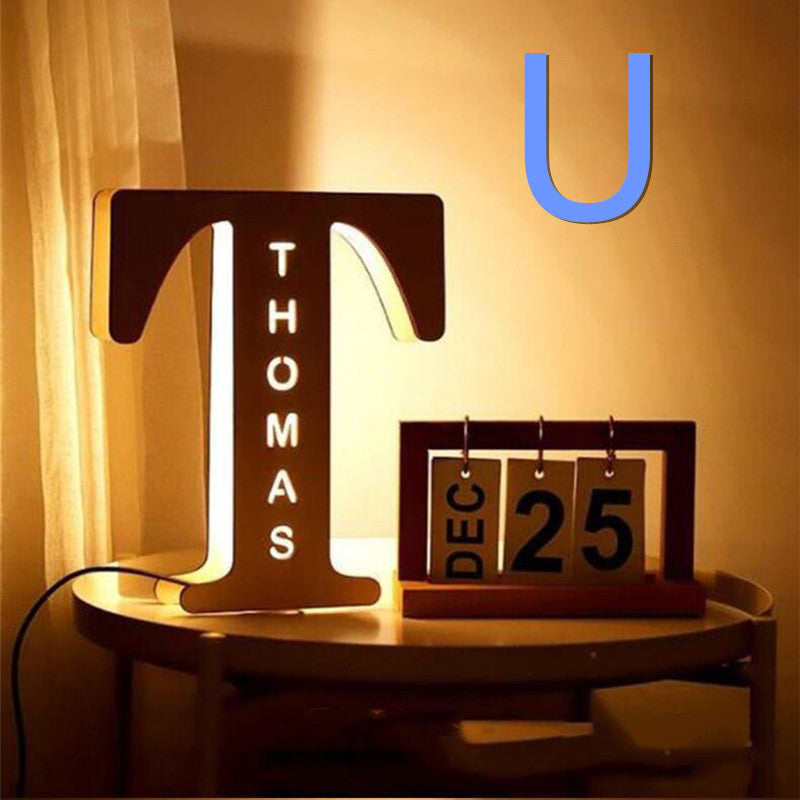 Lampe lettre en bois Lampe pendule Lampe décorative personnalisée
