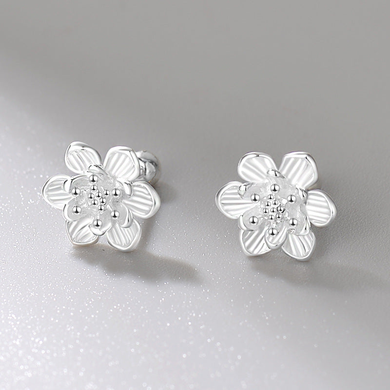 S999 Sterling Argent Femmes Lotus Élégant Ear Cuff Stud