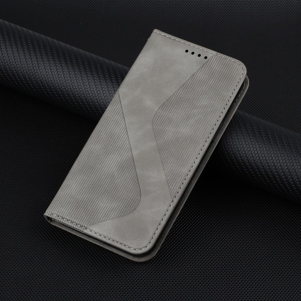Étui en cuir pour téléphone portable à trois emplacements à aspiration magnétique forte