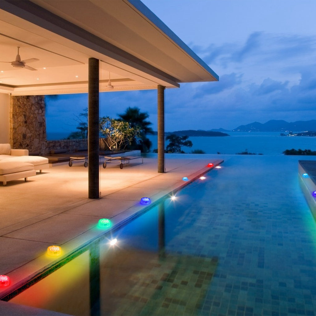 4Pcs RGB Lumières de piscine avec télécommande IP68 sous-marins étanches