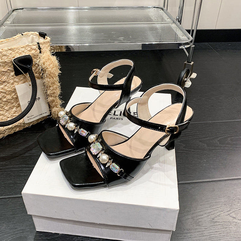 Sandales à talons en rainure douce pour femmes