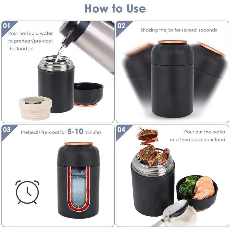 Boîte à lunch isotherme pour soupe en acier inoxydable