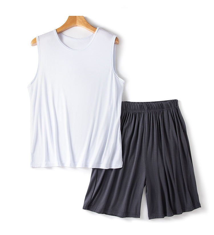Short de Veste Modal Homme Été Loose Plus Taille Sans manches