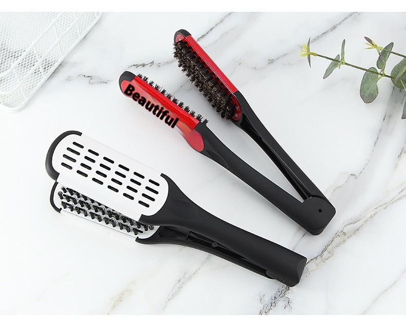 Peigne de pince de coiffure Bristle cheveux droits Styling cheveux droits Comb en forme de V