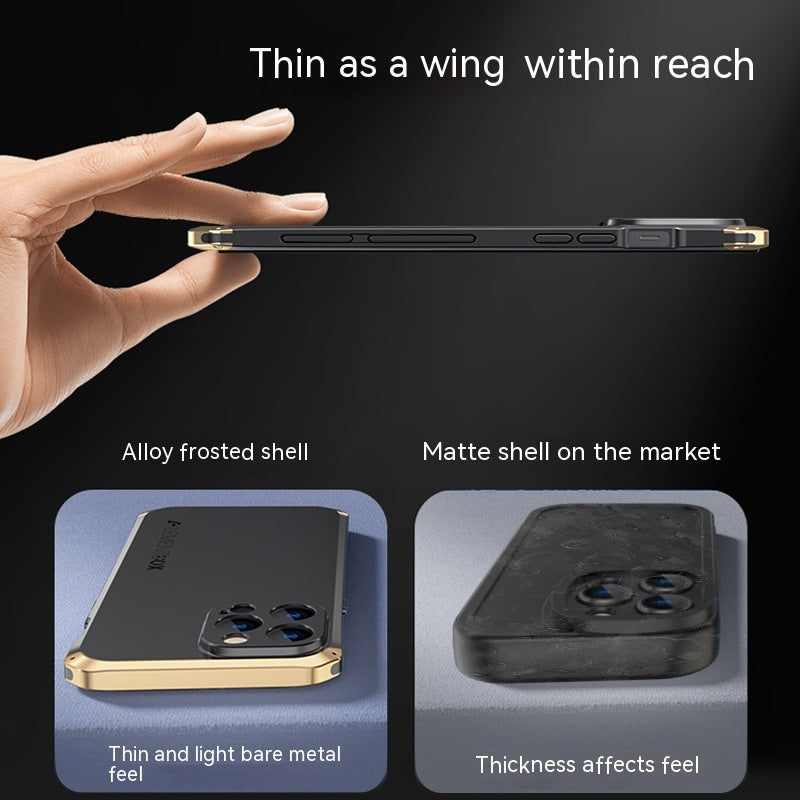 Couvercle de protection pour téléphone portable TPU Cadre métallique Trois sections