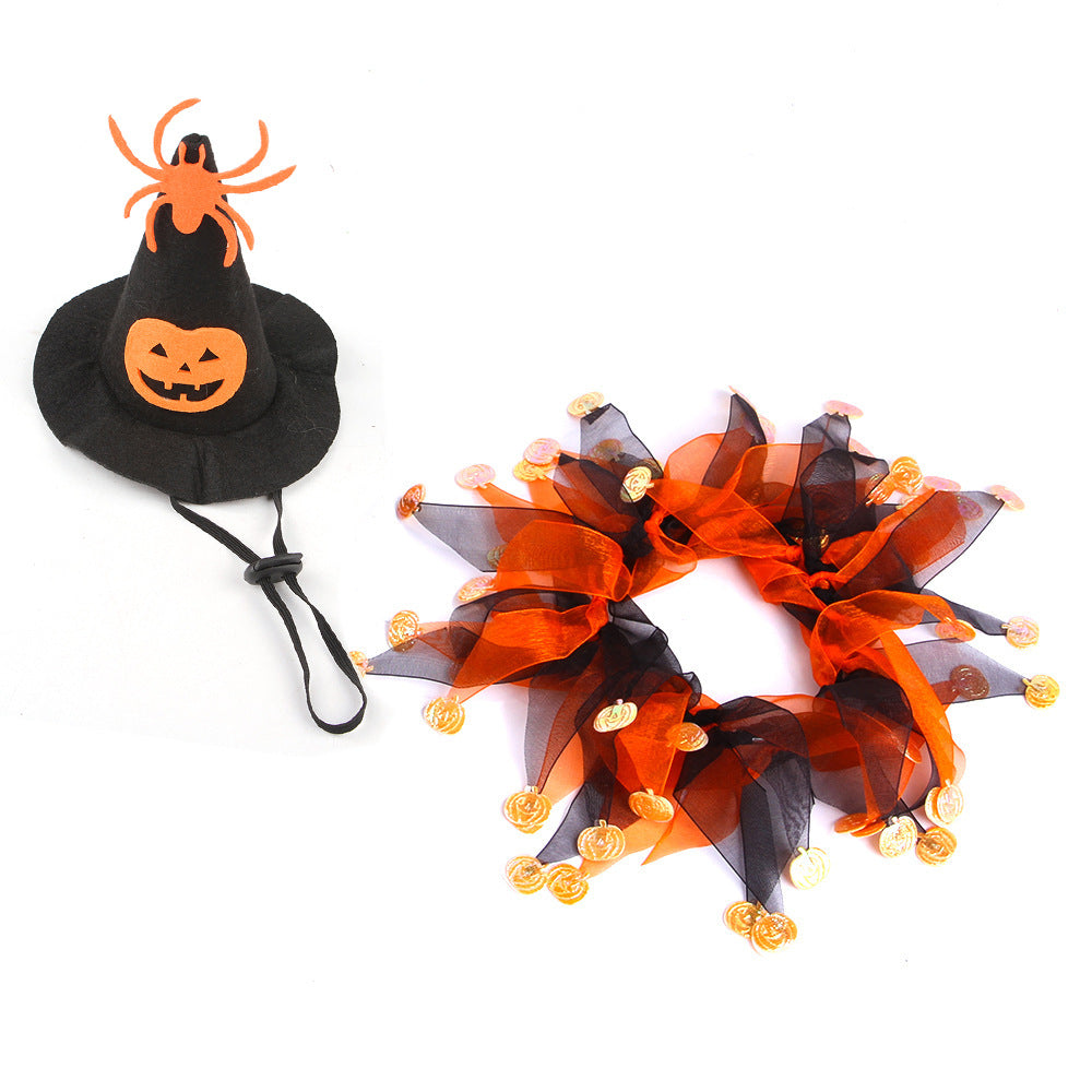 Chapeau d'Halloween Écharpe Set Crâne Pattern Chapeau de chat