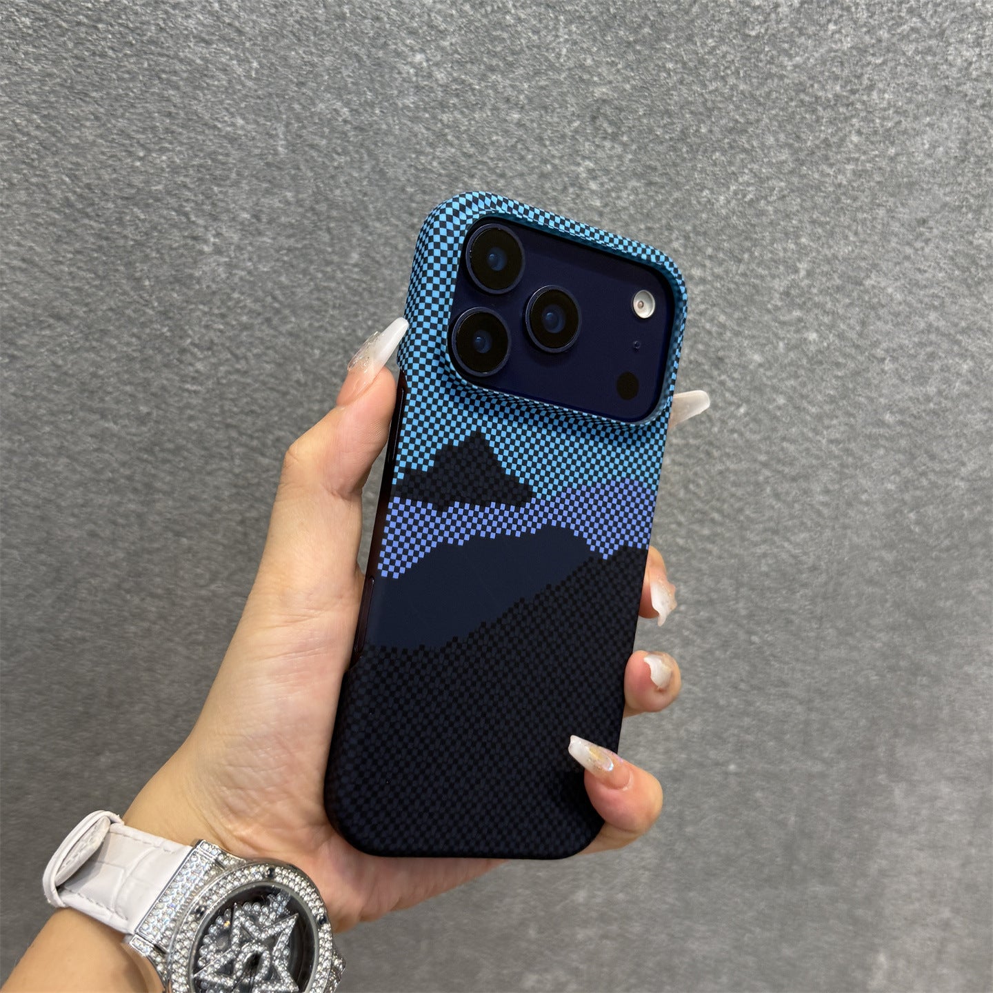 Kevlar modèle de boîtier de téléphone magnétique en fibre de carbone
