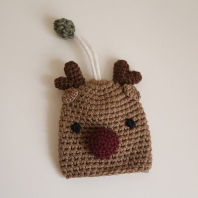 Couvercle de protection tissé à la main pour le sac à clé tricoté mignon de dessin animé