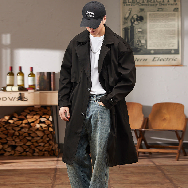 Manteau de tranchée polyvalent de couleur unie