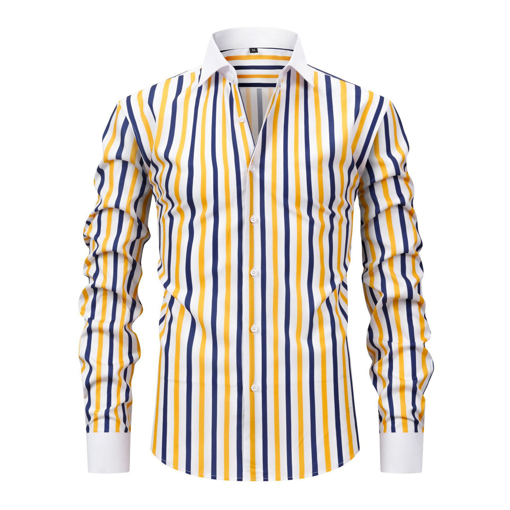 Jiana European and American Plus Size pour homme Col Windsor Manches longues