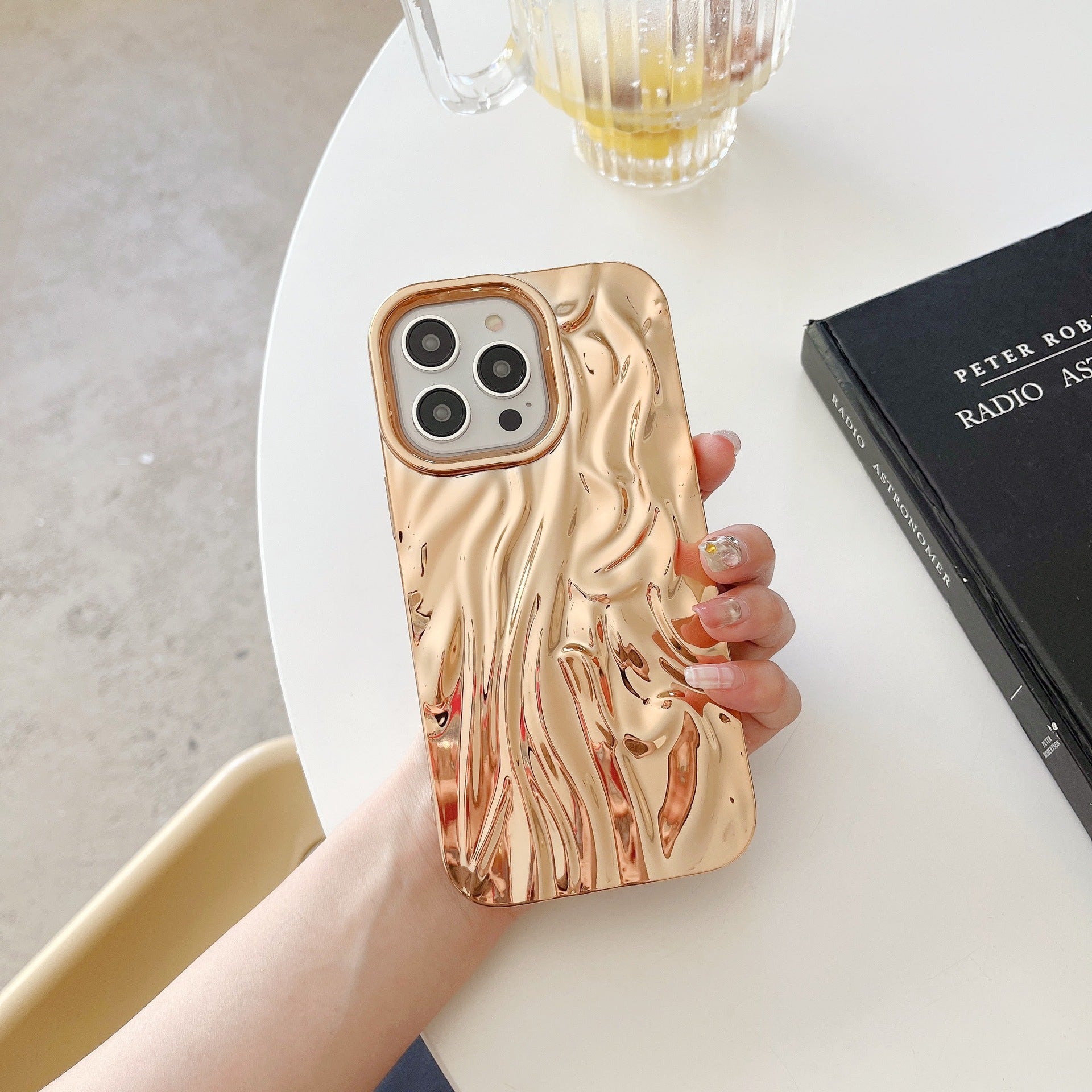 Étui de téléphone souple à motif plissé en trois dimensions
