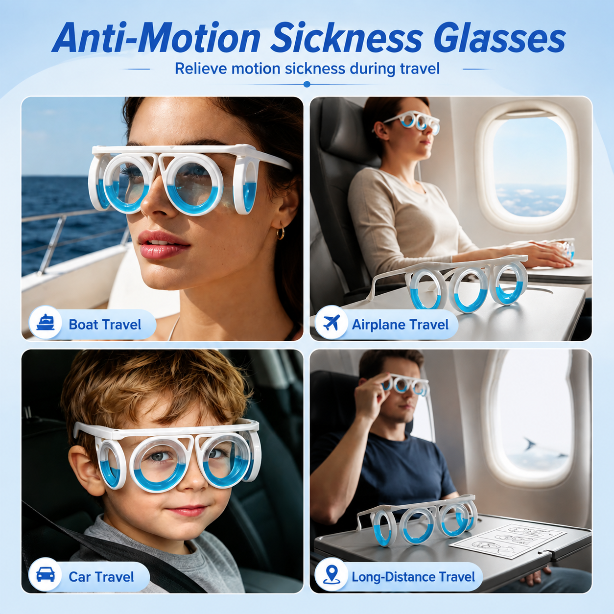Verres anti-moution modernes pour l'Halloween Année de Noël Voiture Seasick Airsi