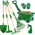 Ensemble d'outils de jardin vert 7 pièces