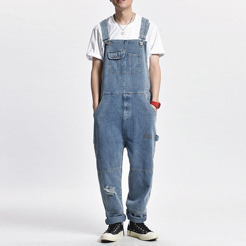 Rétro Hommes Détresse Denim Casual Suspendu