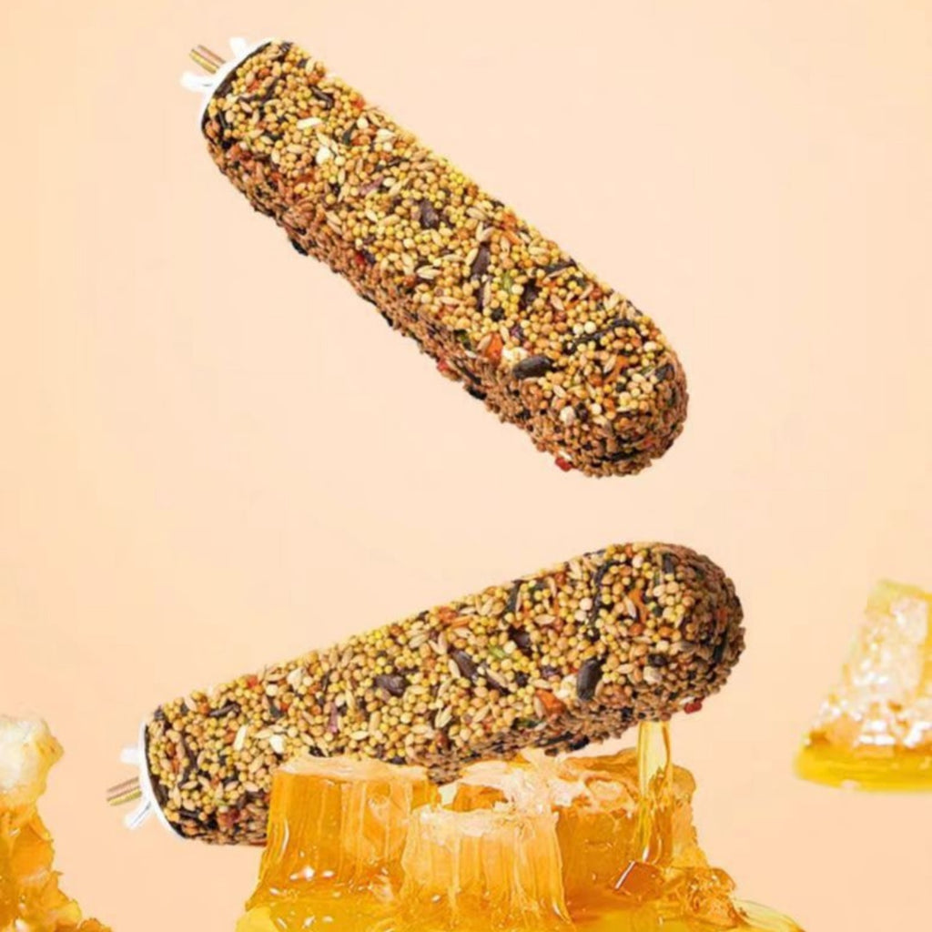 Stick et jouet à croquer spécifiques aux perroquets