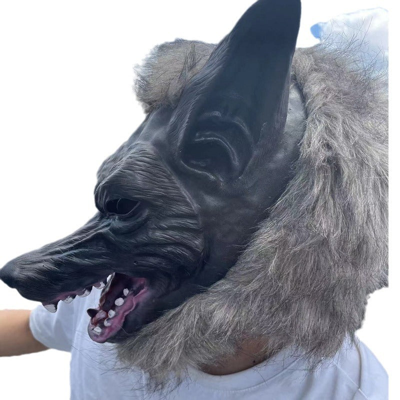 Gants de loup de tête de loup d'Halloween Masque de capot d'animaux