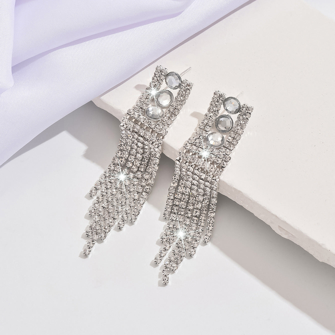Boucles d'oreilles CZ 3 Rondes Femmes