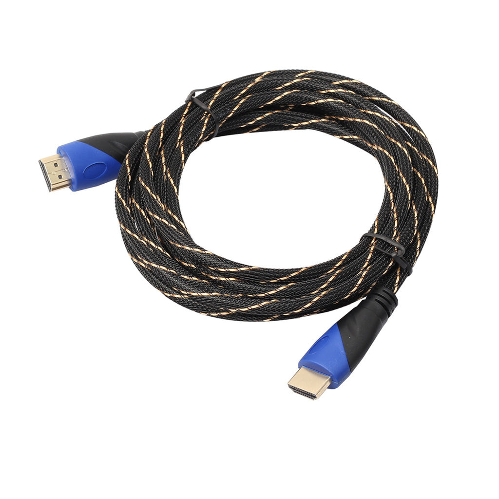 Bleu Tête noire avec Net noir et Golden Style mâle à mâle câble vidéo