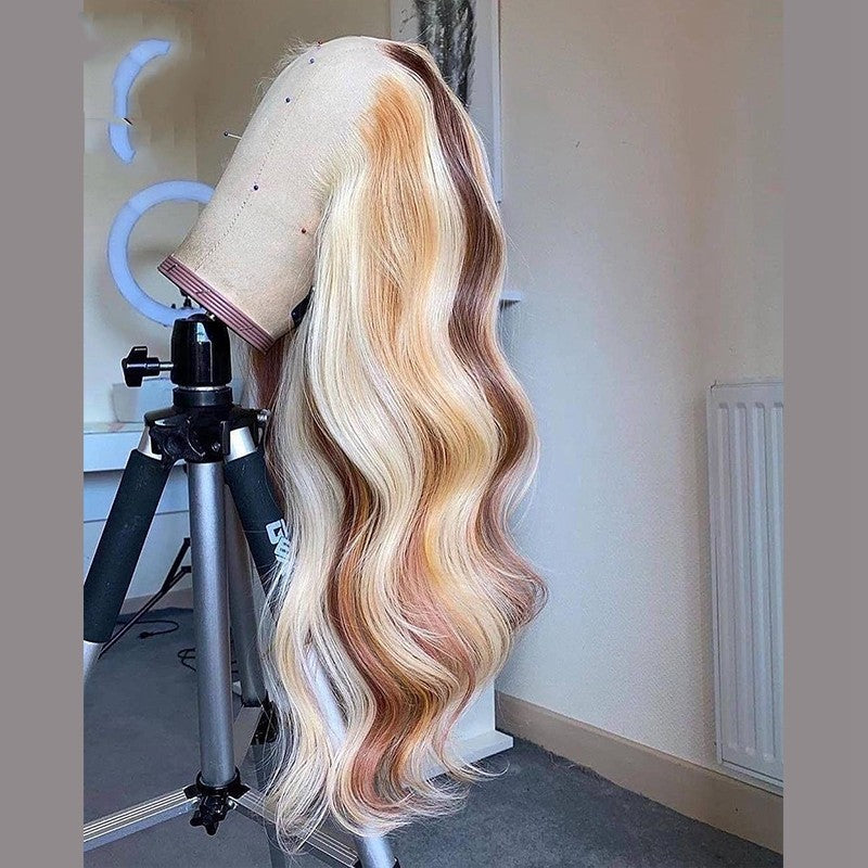 Brun Blonde Coloré Cheveux Humains PerruqueNabea Uty
