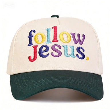 Brodé Couleur-bloc Baseball Cap Vintage-inspirationd