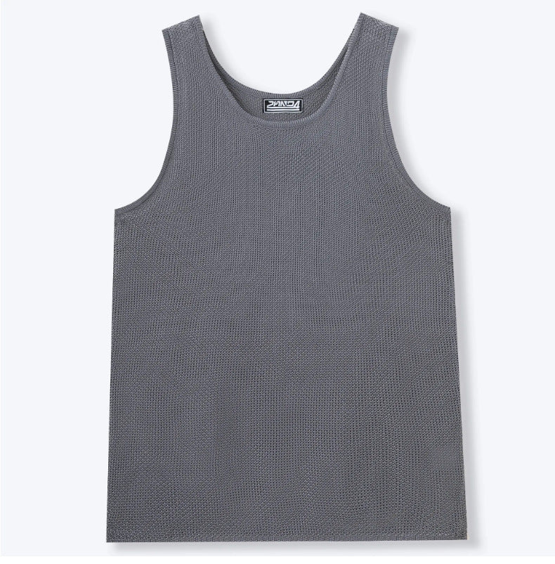 American Vintage Plus Taille Occasion Knit Hollow Out Tank Tops Pour Hommes Summer Fitness Direct F