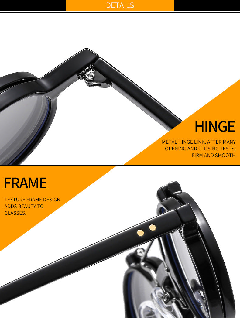 Lunettes de soleil Flip double couche à cadre rond