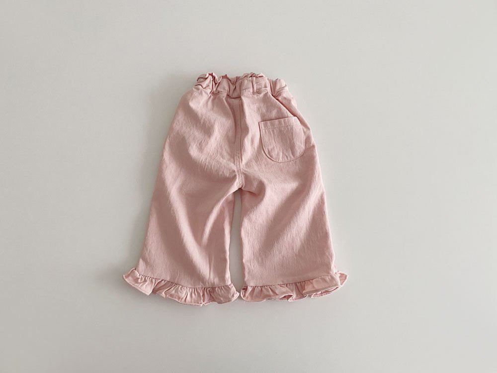 Printemps bébé fille Rétro oreille en bois Casual dentelle Pantalon large-lég enfant Pantalon de mode