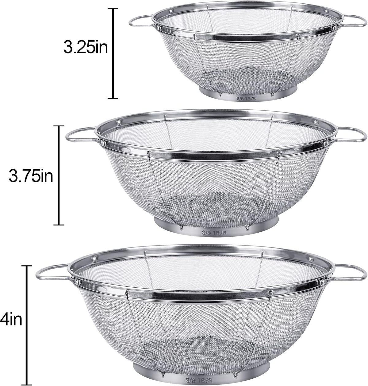 3 Pack Sieves de calandre en acier inoxydable