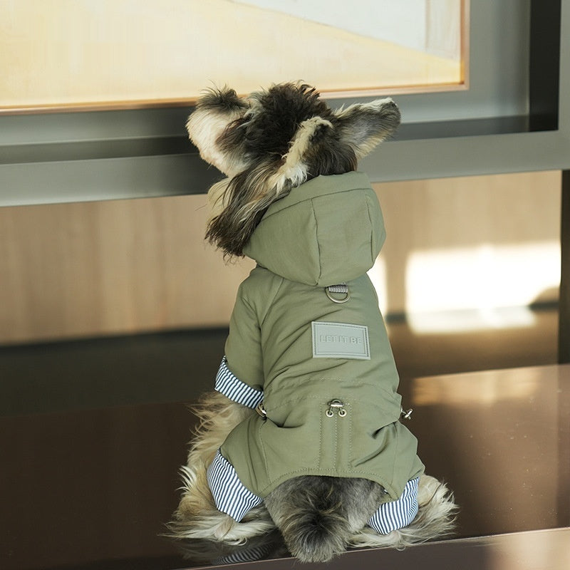 Manteau rembourré en coton pour animaux de compagnie Warm Four-legged Full-coverage with Hood